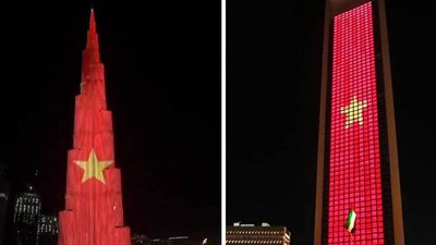 World’s tallest tower features Vietnamese flag to mark National Day