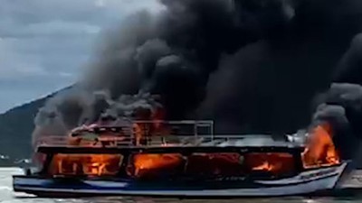 25 survive cruise ship fire off Kien Giang coast