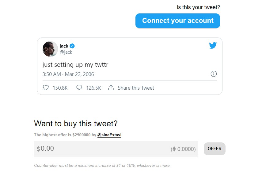 Đấu giá tweet đầu tiên của CEO Twitter ảnh 2