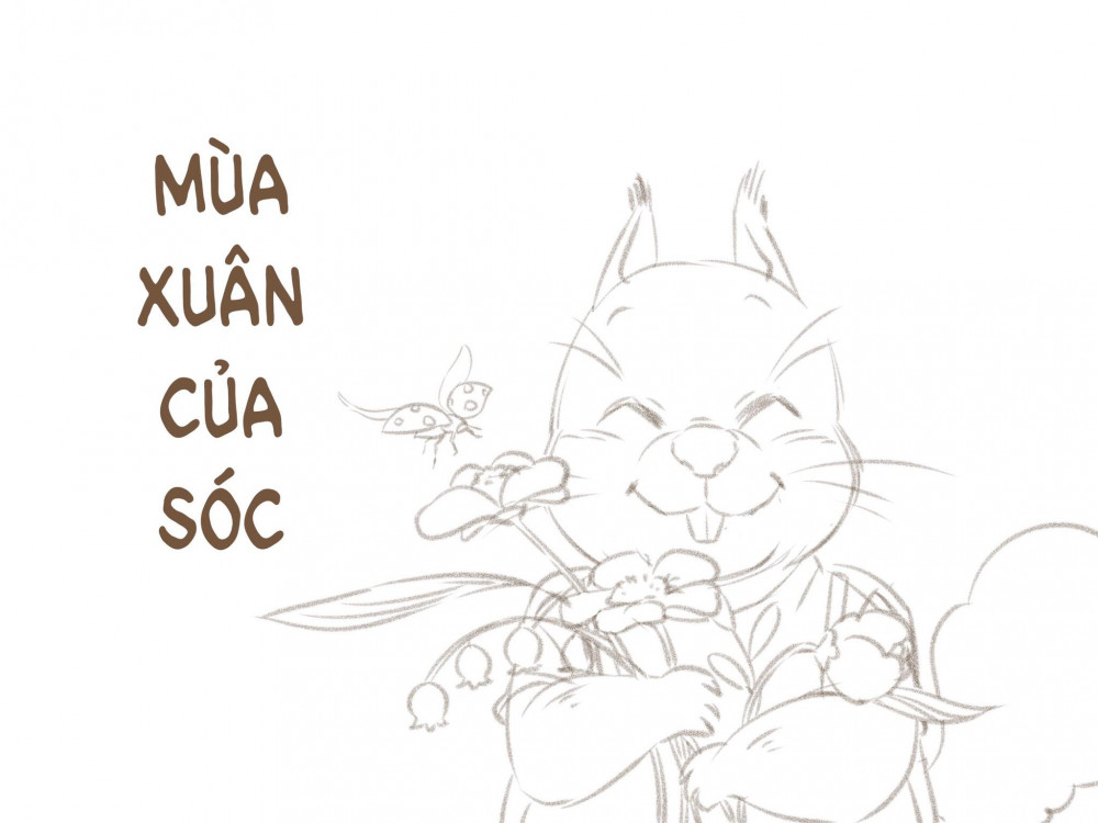 Phác thảo truyện tranh dành cho em bé Sóc do nhà thiết kế Lan Hương sáng tác