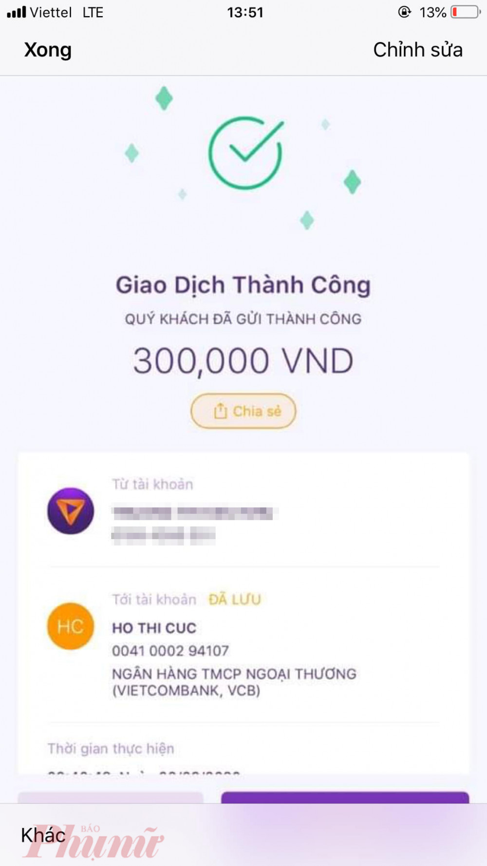 Qúa trình đặt xe và chuyển tiền của chị Như với kẻ lừa đảo