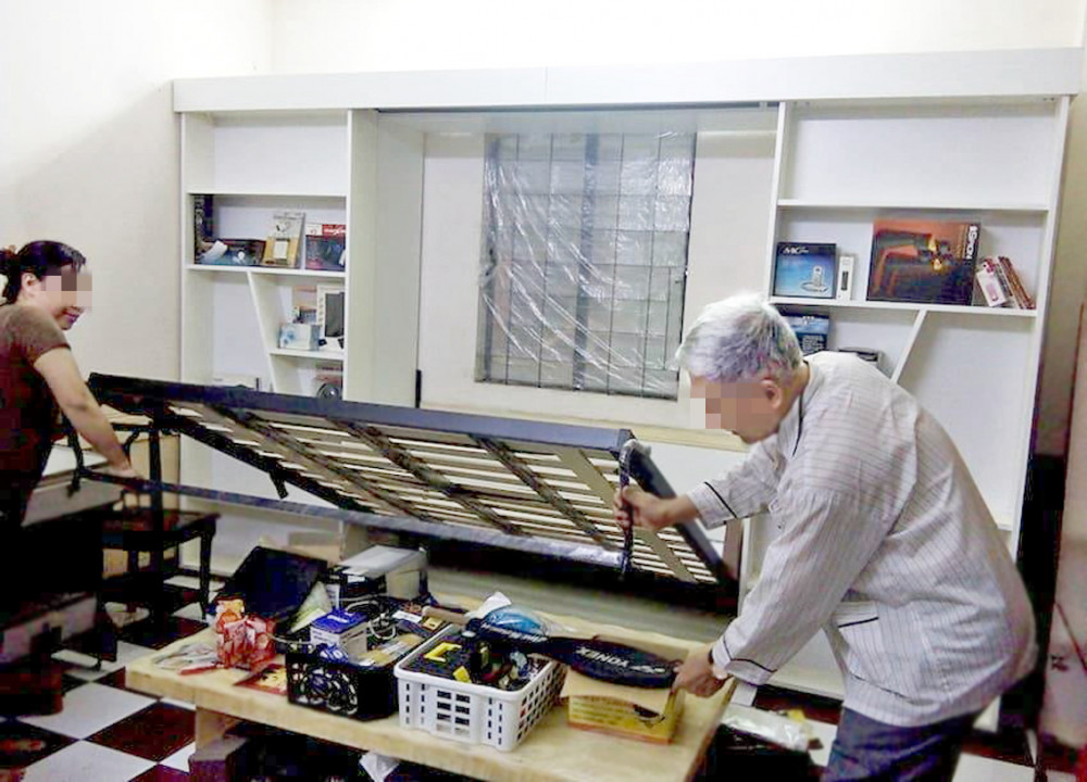 Nhiều gia đình chuộng loại giường ẩn tủ xếp đứng