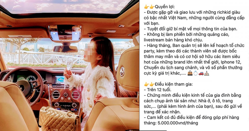 Nội dung tuyển hội viên của nhóm Rich kid gây xôn xao cộng đồng