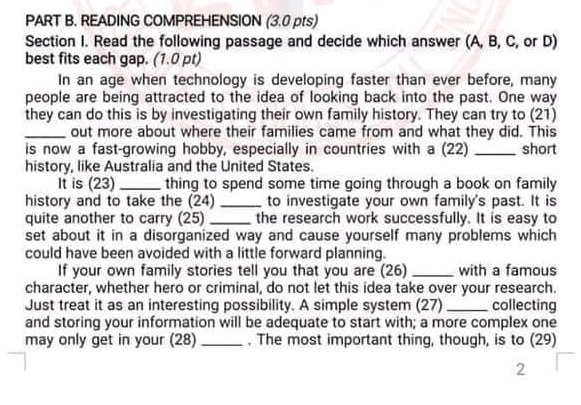 section 1 khá giống với nội dung học sinh đã ôn