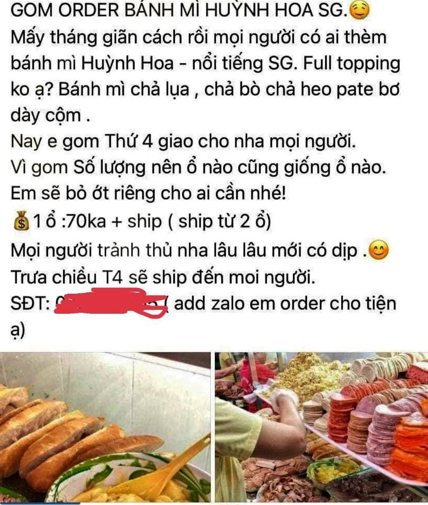 Nhiều cá nhân mua sản phẩm từ các quán ăn nổi tiếng rồi rao bán lại để hưởng chênh lệch.