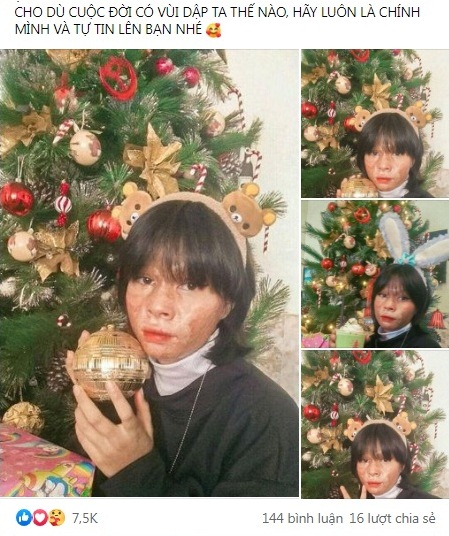 Bộ ảnh đón Giáng Sinh sớm của Kpuih Thoan được cộng đồng mạng yêu thích. Ảnh từ Facebook