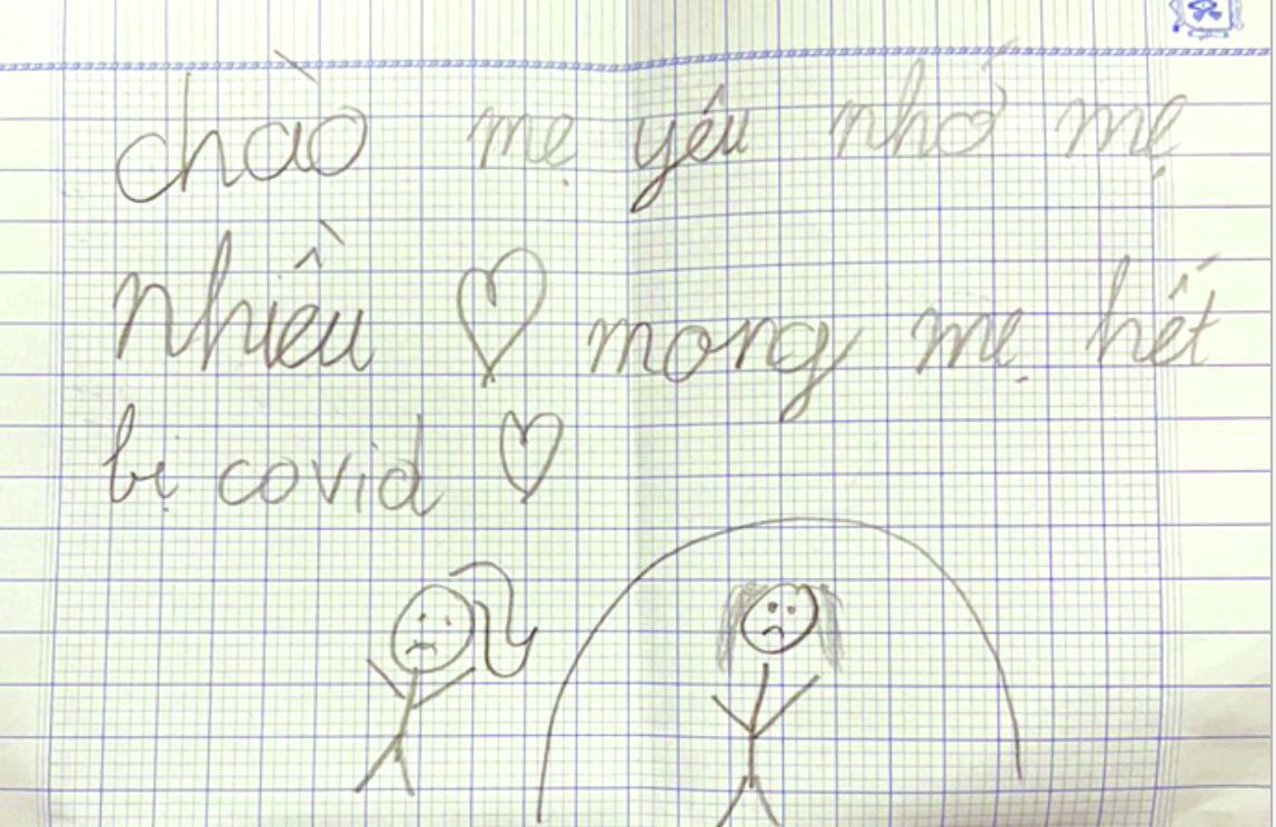 Những bức thư tay bé Suri gửi mẹ trong những ngày mẹ phải cách ly vì nhiễm bệnh