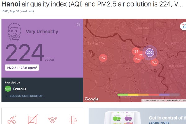 Nghe VietNamNet: Hà Nội lên tiếng về chỉ số chất lượng không khí ngưỡng ô nhiễm nguy hại