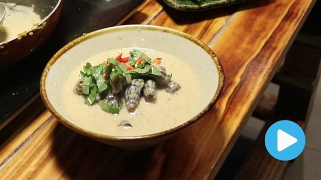 Vietnamese food: Mud creeper with coconut milk