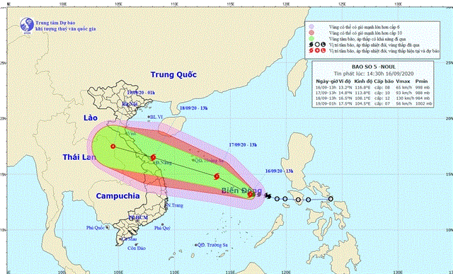 Storm heading towards Vietnam’s central region, expected to hit land on Friday