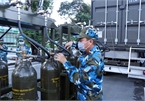 Mobile oxygen-production stations provide oxygen cylinders to hospitals in need in HCM City