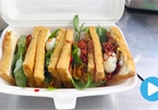 Vietnamese food: Fried tofu sandwich