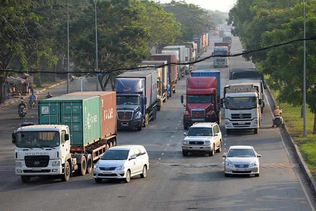 Giant, overloaded trucks pose hazard on HCM City roads