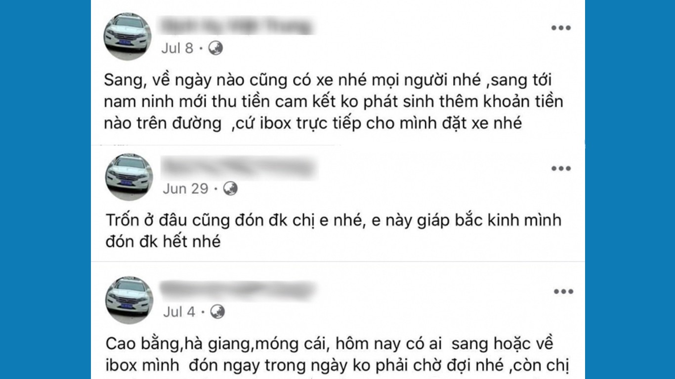 Giật mình với những quảng cáo đưa người qua biên giới Việt - Trung trốn cách ly trên mạng xã hội