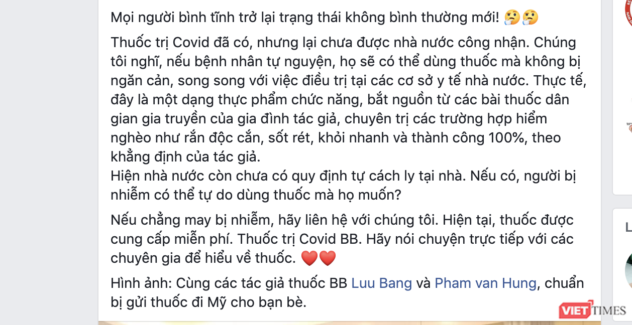Chuyên gia y tế nói gì về “thuốc trị COVID-19” đang lan truyền chóng mặt trên mạng xã hội?
