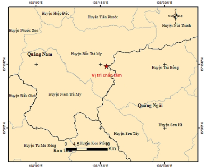 Trong vòng 20 phút, Quảng Nam xảy ra 2 trận động đất ở miền núi - 1