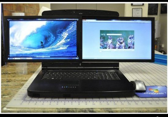 Laptop hai màn hình LED HD sắp lên kệ