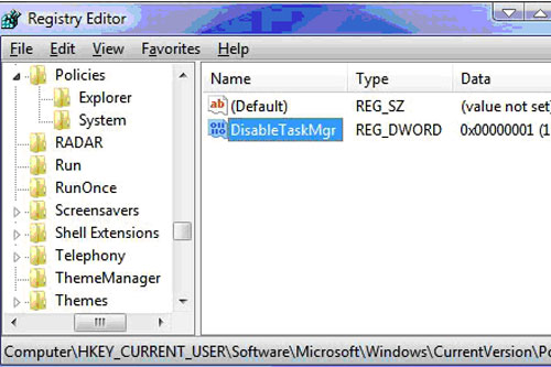 Khôi phục Task Manager trong Windows 7