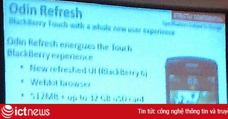 Rò rỉ cấu hình của BlackBerry Storm 3