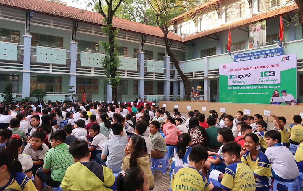 Hàng ngàn học sinh TP.HCM dự vòng Sơ loại cuộc thi Tin học quốc tế IC3 Spark Challenge & IC3 Challenge | Khai mạc cuộc thi Tin học quốc tế cho học sinh Tiểu học, THCS tại TP.HCM năm học 2018-2019
