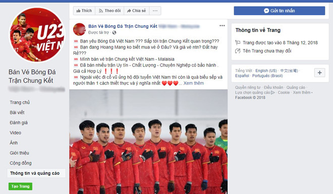 Phe ve lap page, chay quang cao Facebook de ban ve cho den hinh anh 1