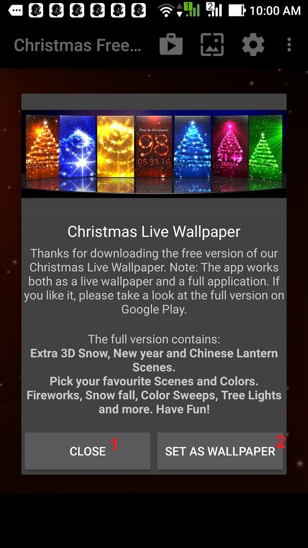 Petunjuk untuk memasang wallpaper hidup Natal untuk ponsel Anda