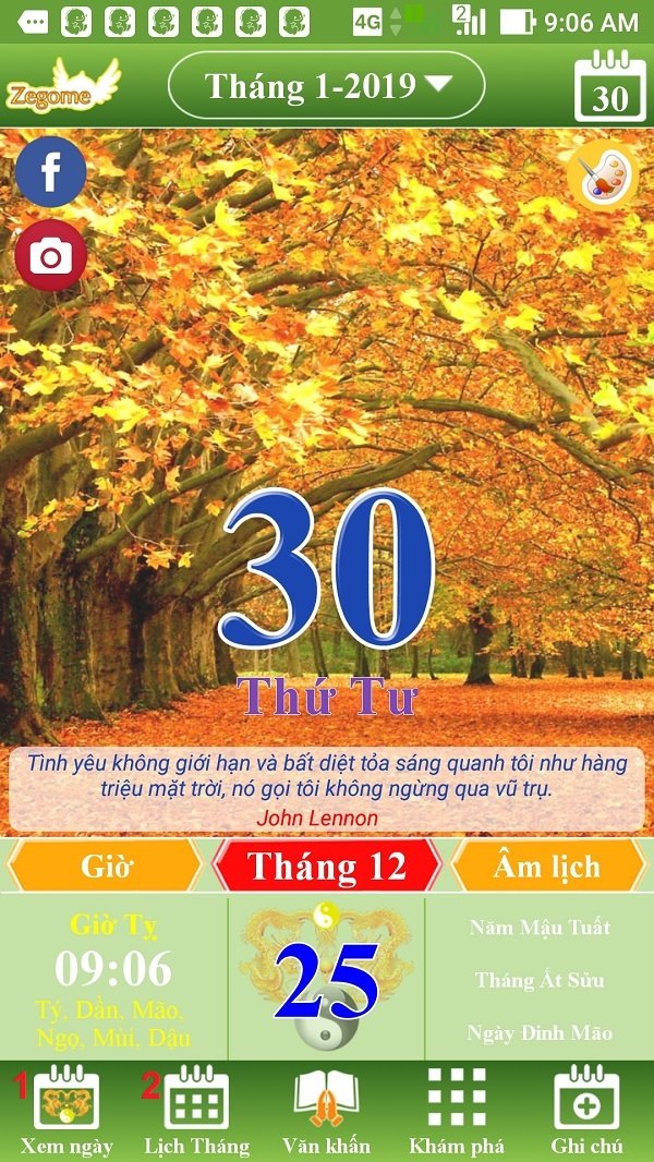 Hướng dẫn xem Lịch Âm 2019 Tết Kỷ Hợi trên điện thoại