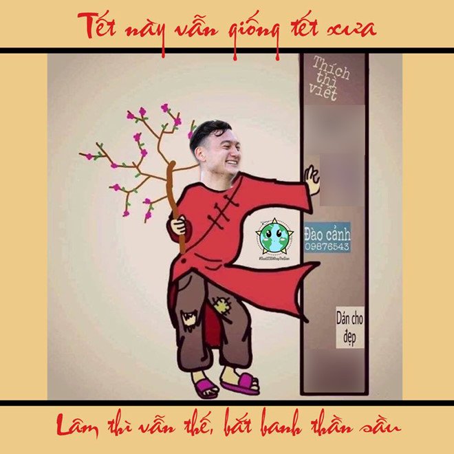 Ảnh chế sự khác nhau giữa Tết xưa và nay của tuyển thủ Việt Nam
