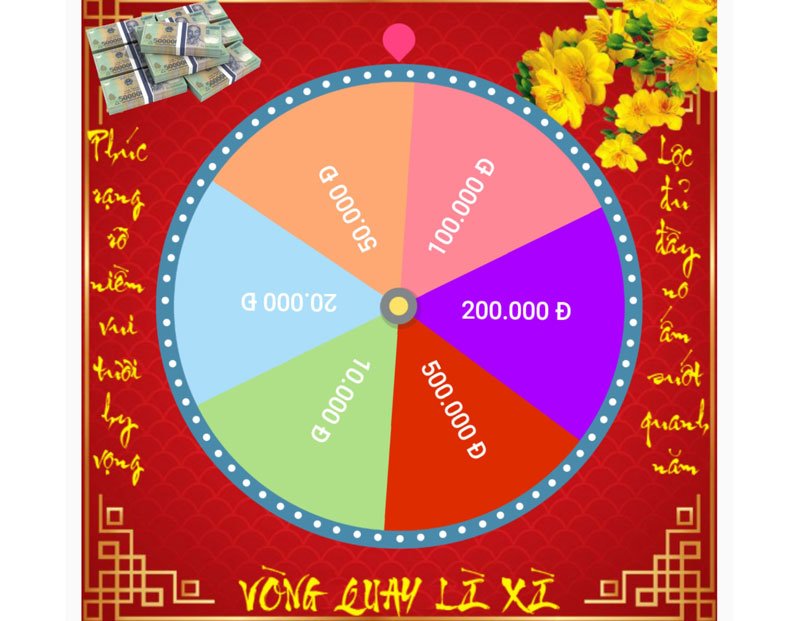 Ứng dụng vui “vòng quay lì xì” cho ngày Tết