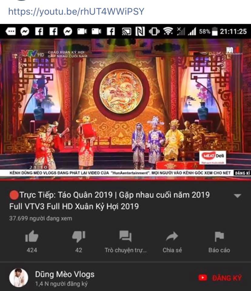 Táo quân 2019 bị vi phạm bản quyền trên YouTube và Facebook