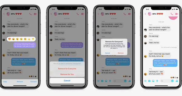 Facebook Messenger đã cho phép xóa tin nhắn đã gửi, nhưng chỉ trong 10 phút