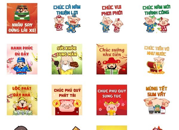 Hướng dẫn dùng sticker chúc Tết Kỷ Hợi 2019 trên Zalo