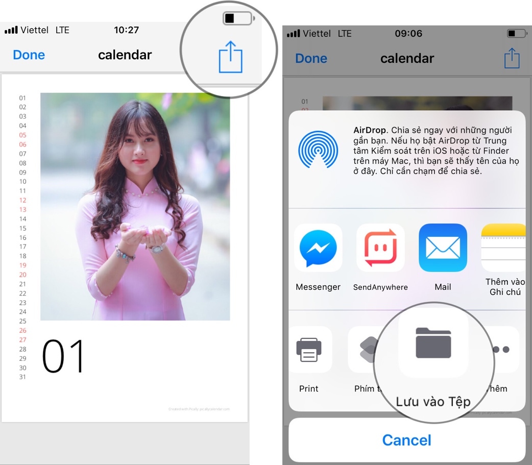 Cách tạo lịch năm mới 2019 từ ảnh chính bạn trên iOS và Android
