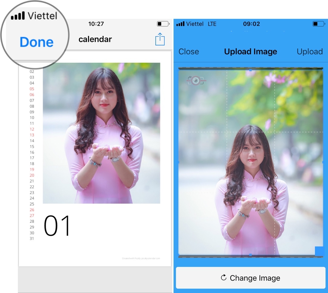 Cách tạo lịch năm mới 2019 từ ảnh chính bạn trên iOS và Android