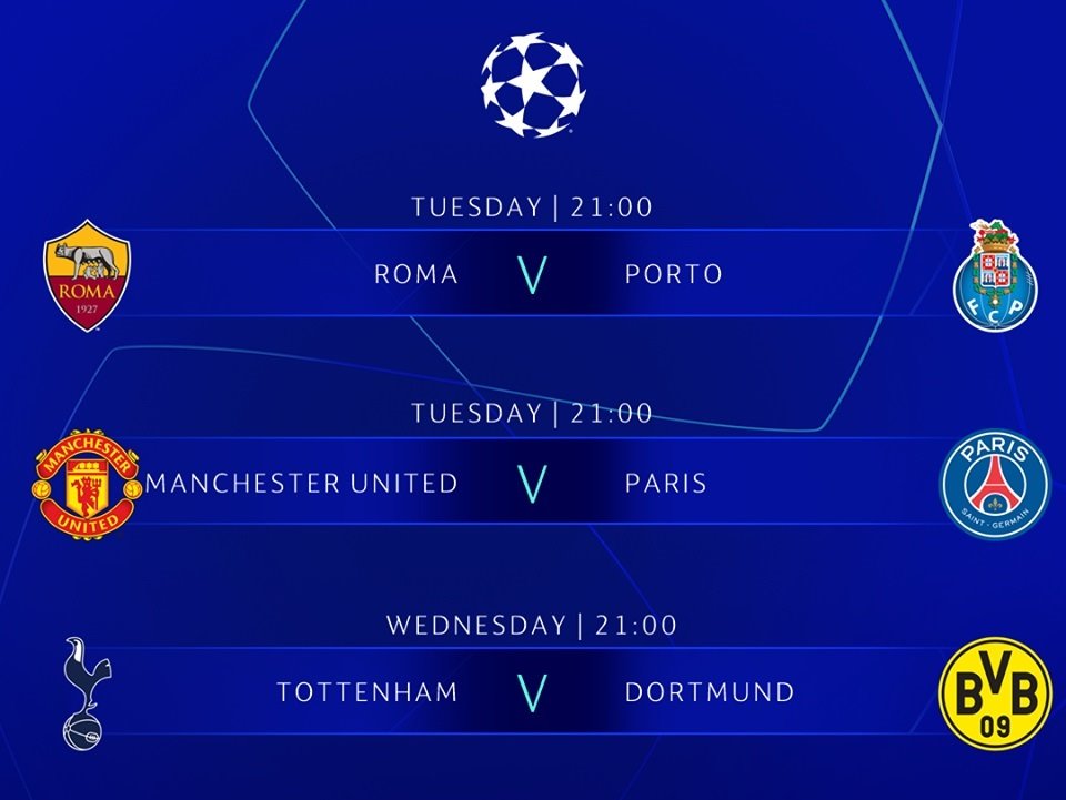 Lịch bóng đá Champions League vòng 1/8 tuần này