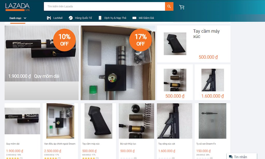 Rao bán thiết bị súng tràn lan: Lazada nhận bị shop qua mặt, hứa gỡ bỏ hết sản phẩm trái phép