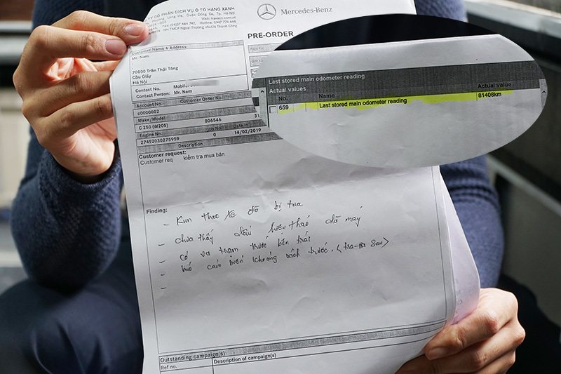 Mất 1,2 tỷ mua Mercedes, khách ngã ngửa xe bị phù phép km