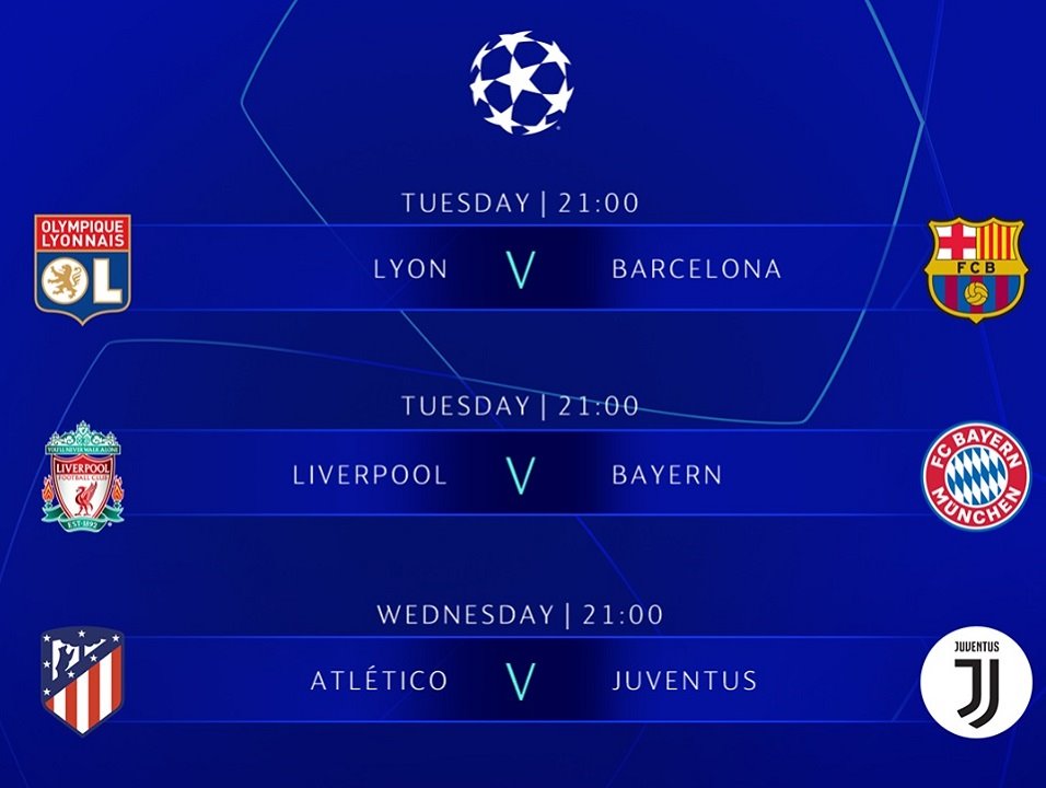 Lịch bóng đá Champions League vòng 1/8 tuần này: Liverpool vs Bayern, Atletico vs Juventus
