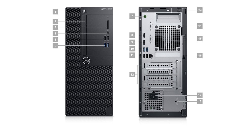 Dell Optiplex 3060 trang bị vi xử lý Intel Core i5-8400, RAM 4GB, ổ cứng 1TB