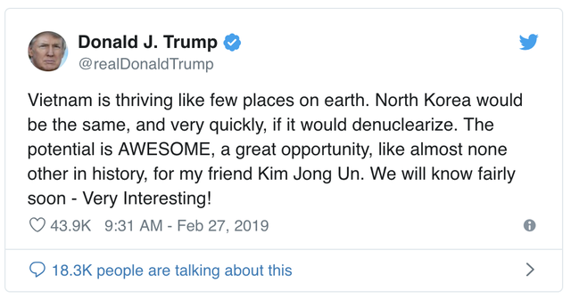  Ông Trump dành lời khen ngợi Việt Nam và gọi ông Kim Jong Un là người bạn - Ảnh 1.