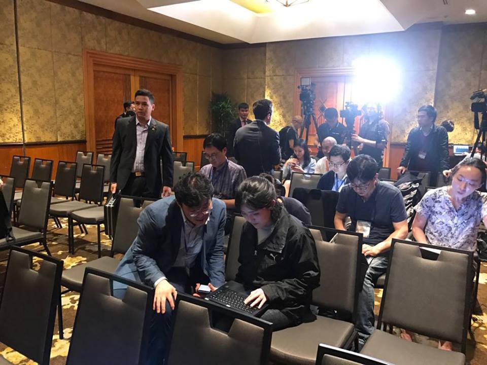 Triều Tiên tổ chức họp báo lúc nửa đêm ở khách sạn Melia