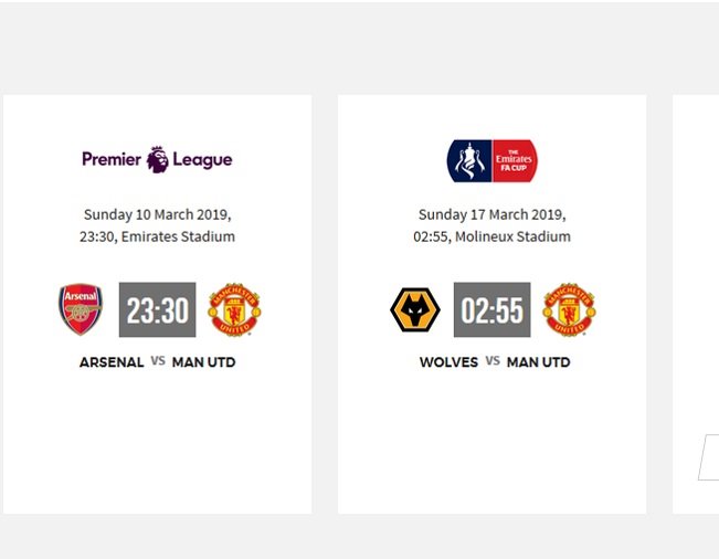 Lịch thi đấu của Manchester United phần còn lại của mùa giải