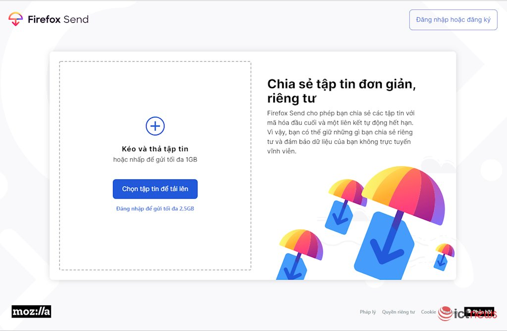 Mozilla chính thức ra mắt dịch vụ chia sẻ tập tin riêng tư cho tất cả người dùng