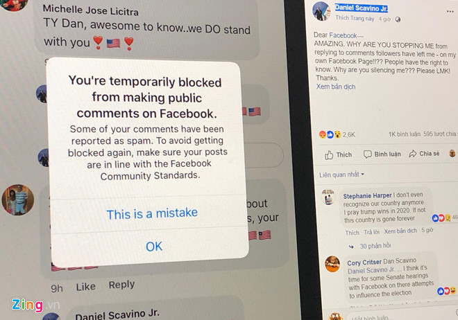 Facebook chan nguoi quan ly mang xa hoi cua ong Trump hinh anh 1