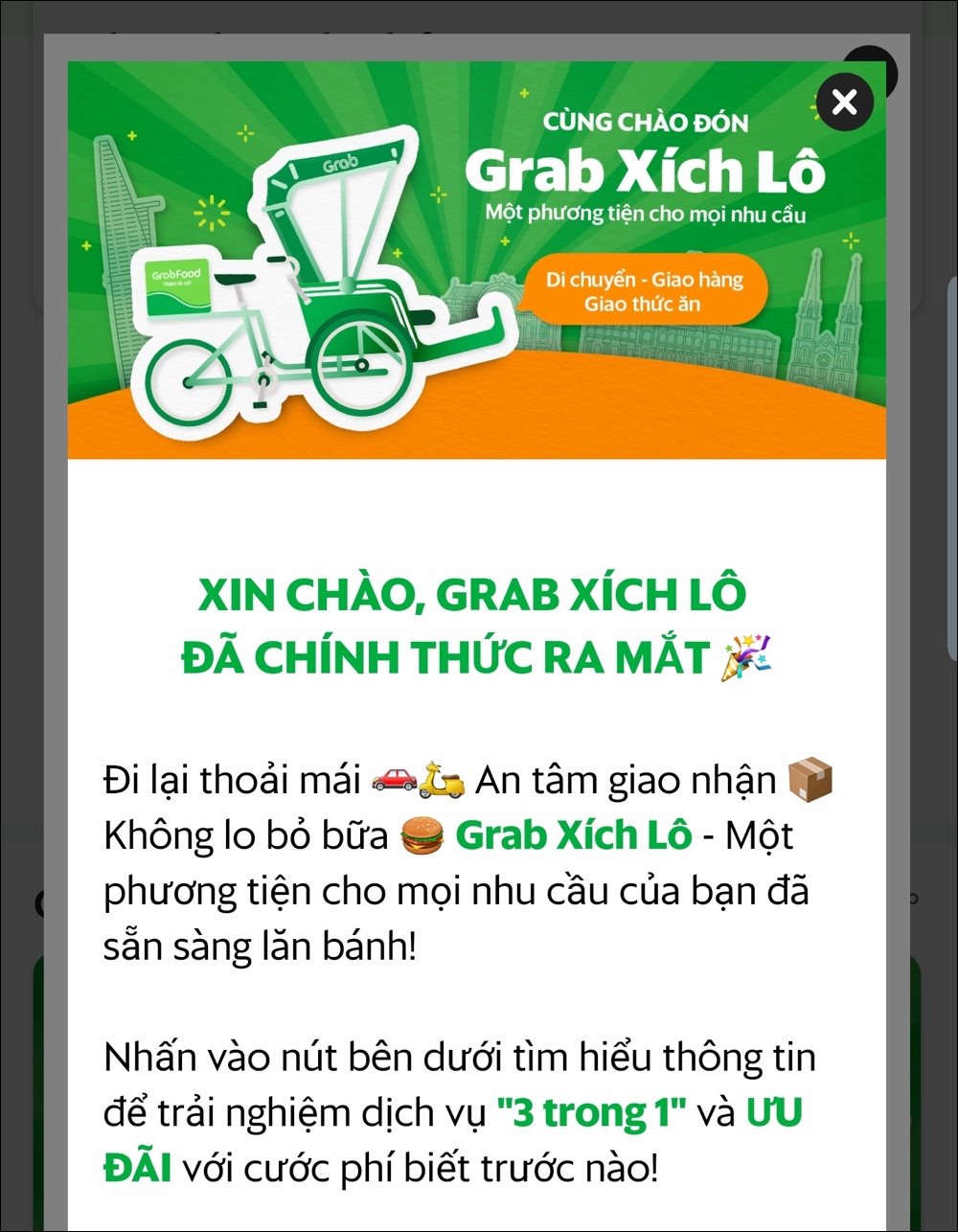 Grab bất ngờ tung dịch vụ Grab Xích Lô?