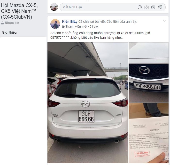 Mazda CX-5 biển 'ngũ quý 6' rao giá hơn 3 tỷ