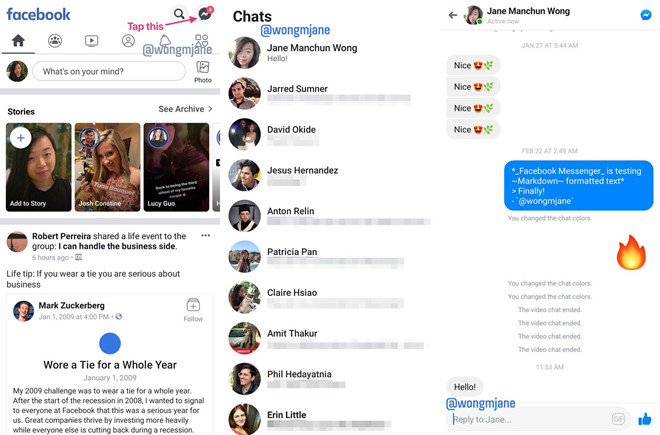 Ứng dụng Messenger có thể lại hợp nhất với Facebook