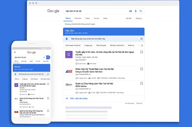 Google tung công cụ tìm kiếm việc làm tại Việt Nam