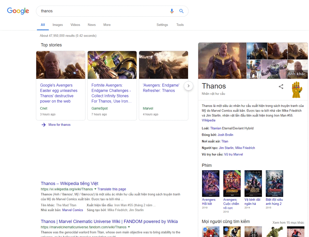 Google Tìm kiếm đã có Găng tay Vô cực cho bạn thử: Chỉ cần gõ Thanos là ra, làm luôn đi - Ảnh 4.