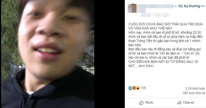 Bi nguoi la choc gheo tren pho, co gai nho dan mang tim danh tinh hinh anh 1